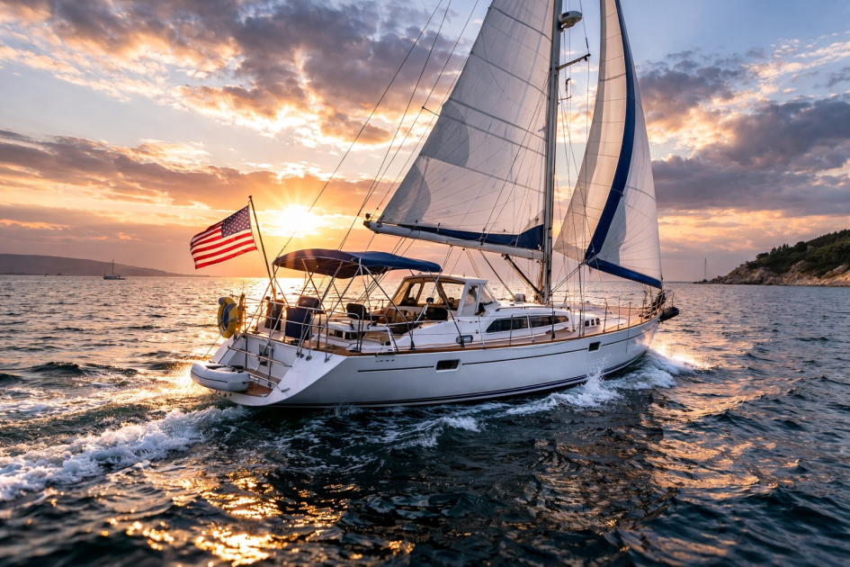 Marine rescue crew and vessel at sea
